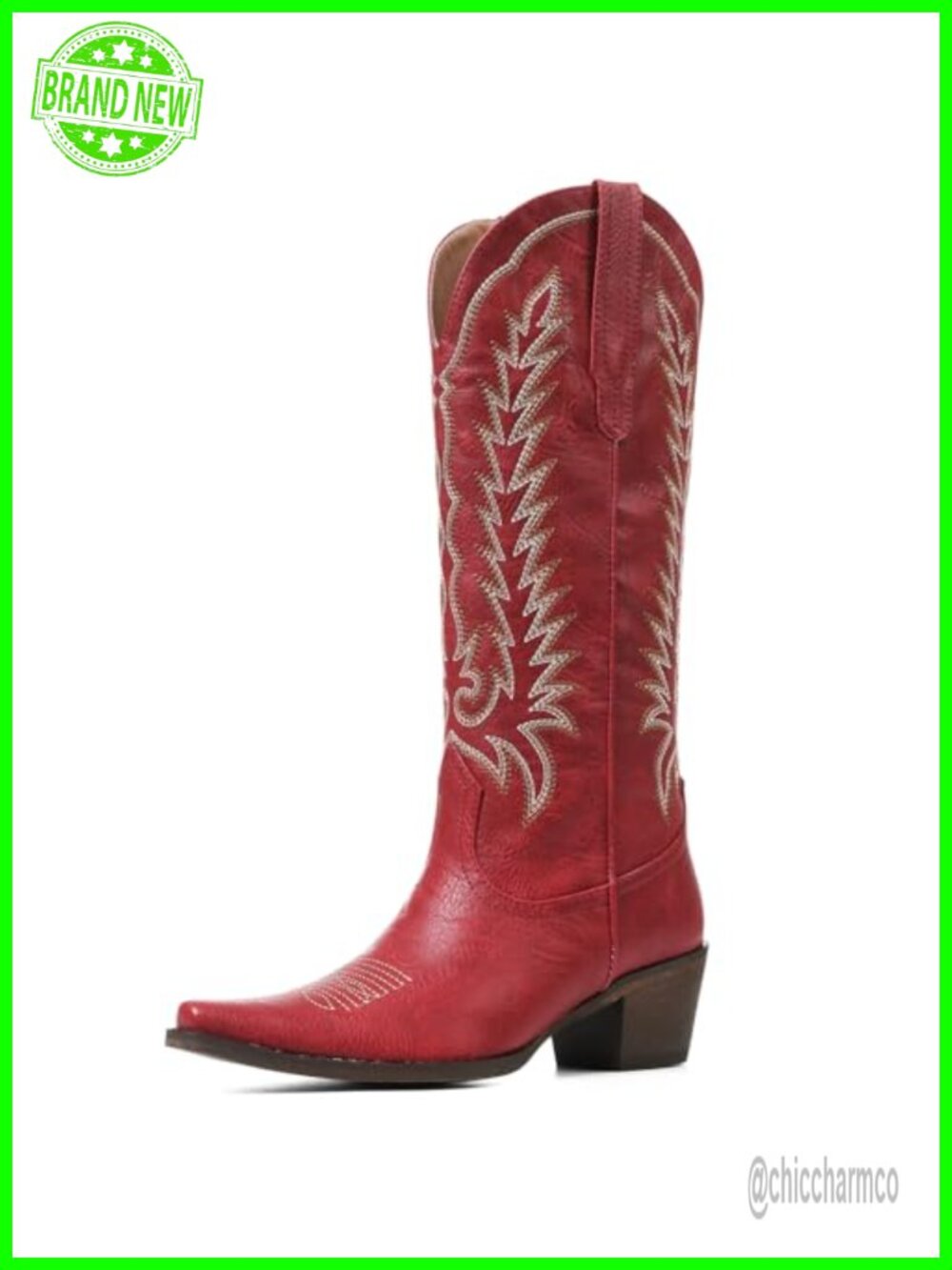 Tscoyuki Cowgirl Boots Knee High Snip Toe Western Boots